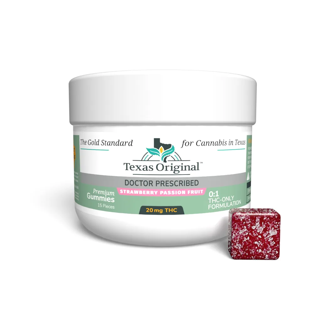 Texas Original 20 mg THC-only medical cannabis gummy